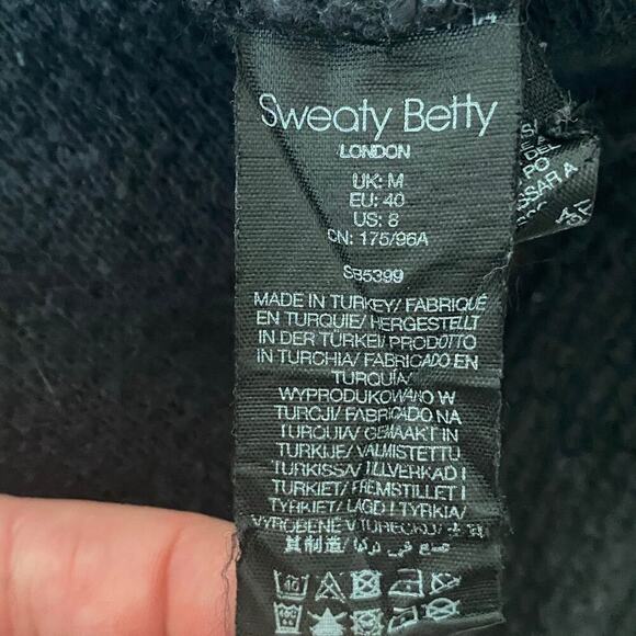 SWEATY BETTY Restful Boucle Textured Pullover Sweatshirt Black, Size 8 - Picture 11 of 14